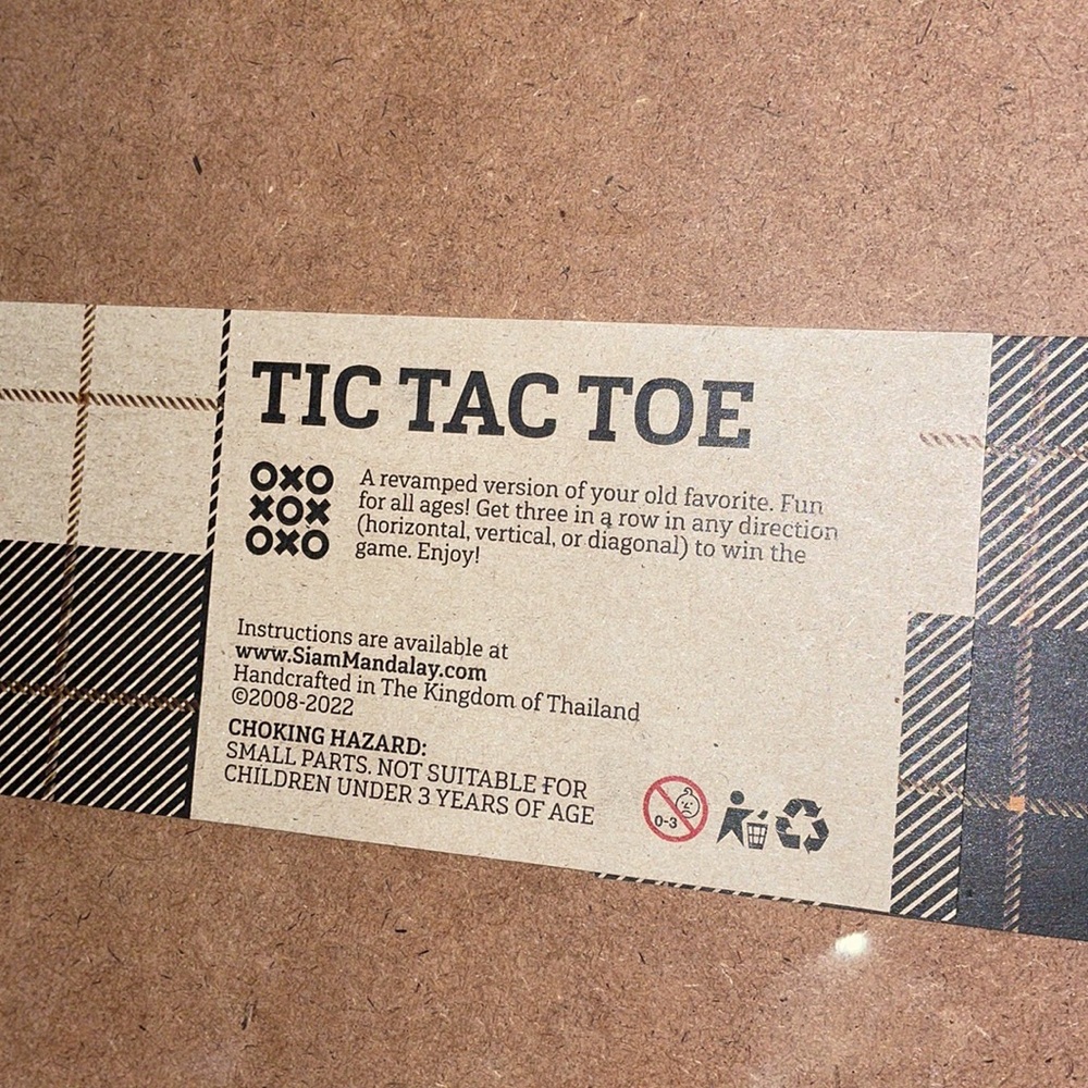 NWT. TIC TAC TOE Handcrafted Wood Game. - Picture 3 of 3